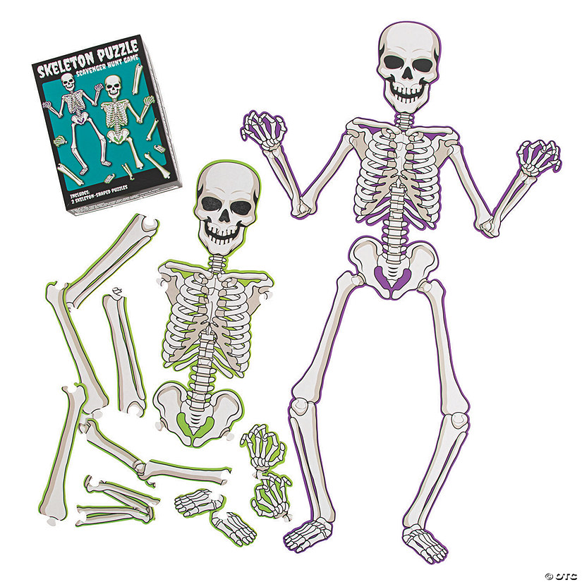 24 1/4" x 40 1/4" Halloween Skeleton Puzzle Scavenger Hunt Game Image