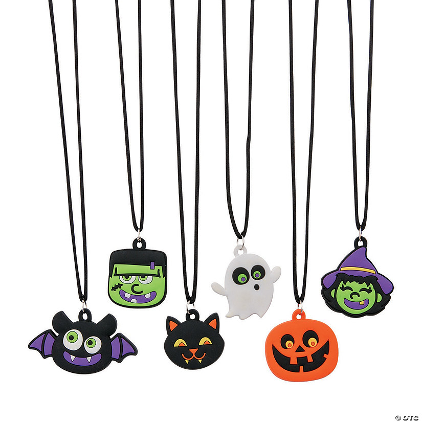 24" Bulk 48 Pc. Rubber Halloween Character Charm Necklaces Image