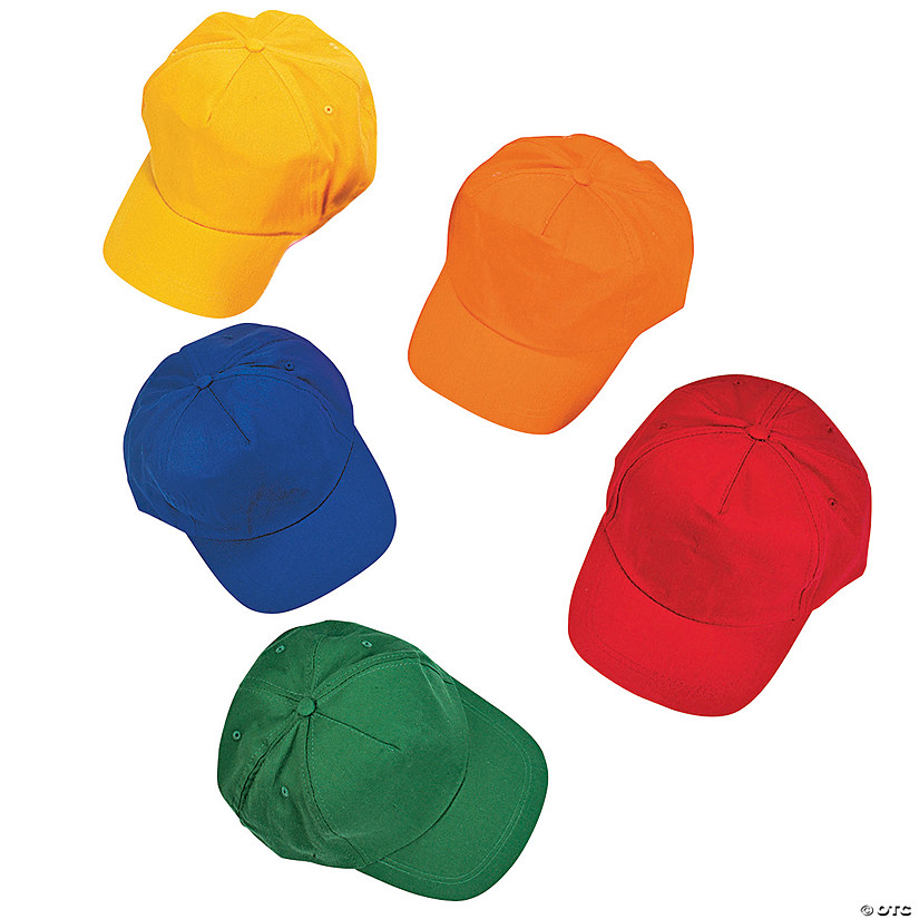 24" Bulk 50 Pc. Kids Bright Cotton Baseball Cap Assortment Image