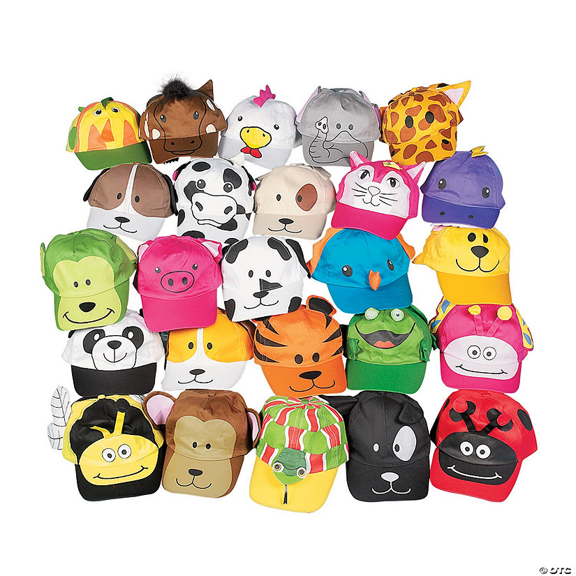 24" Bulk 50 Pc. Mega Animal Polyester Baseball Cap Assortment Image