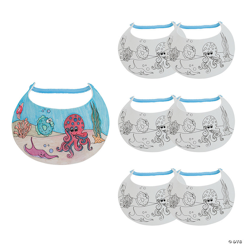 24" Color Your Own Under the Sea Ocean Critters Visors - 6 Pc. Image
