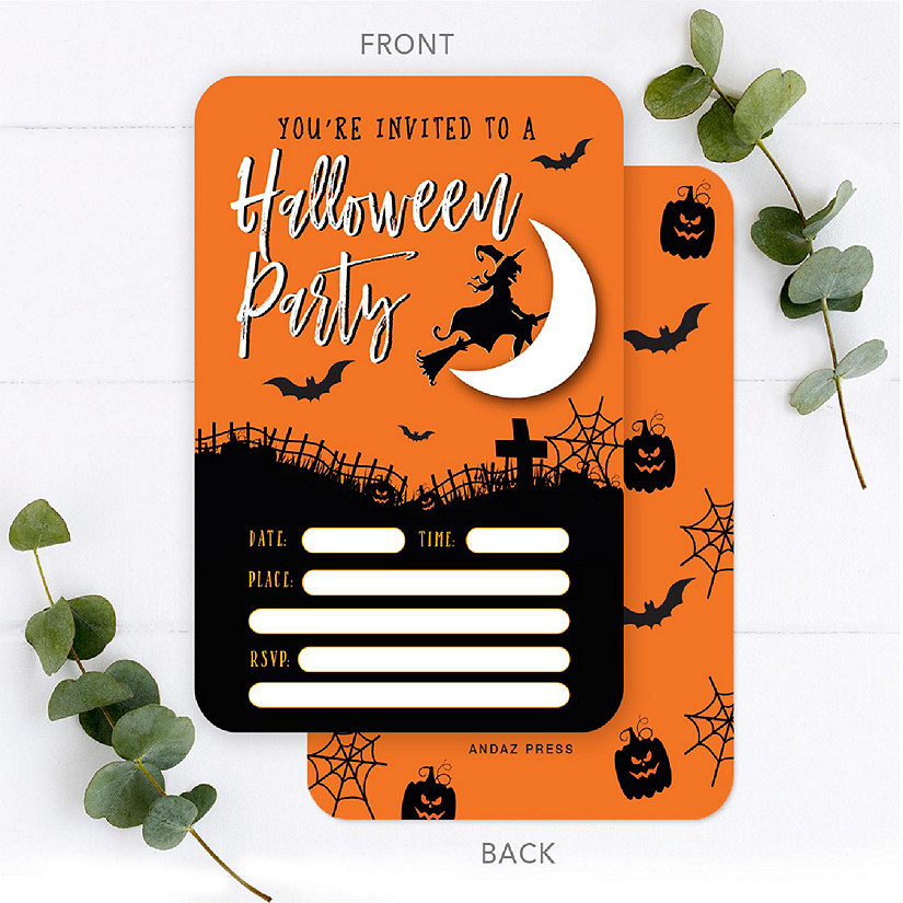 24 Halloween Invitations Party Witch Image