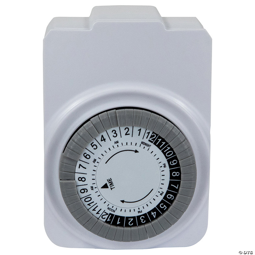 24-Hour Electronic Mechanical Countdown Timer - 3.5" - White Image