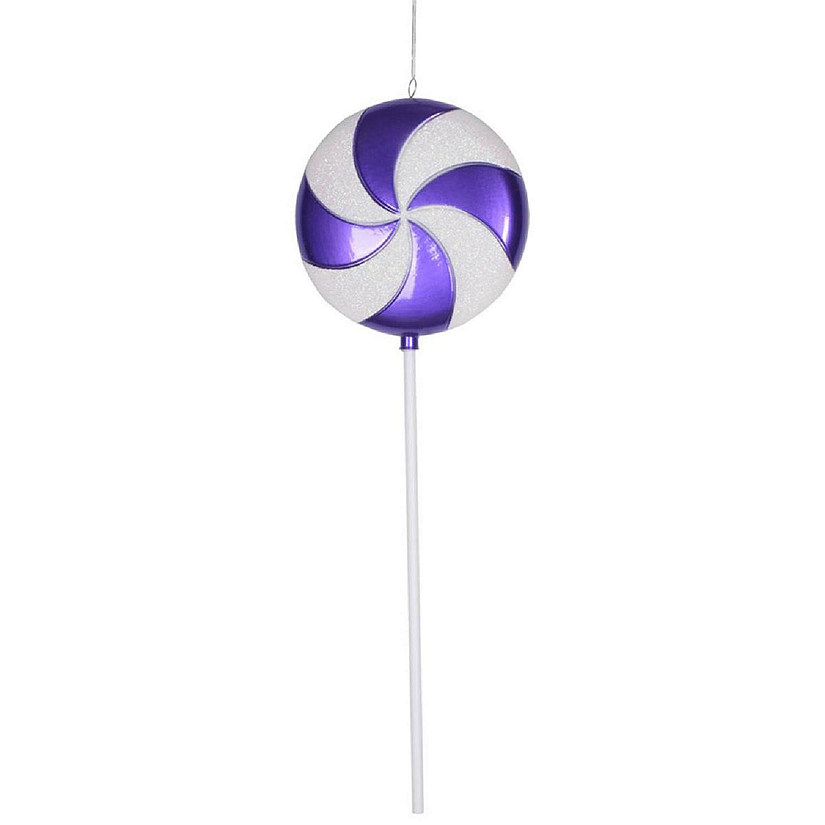 24 in. Purple &amp; White Candy Lollipop Christmas Ornament Image