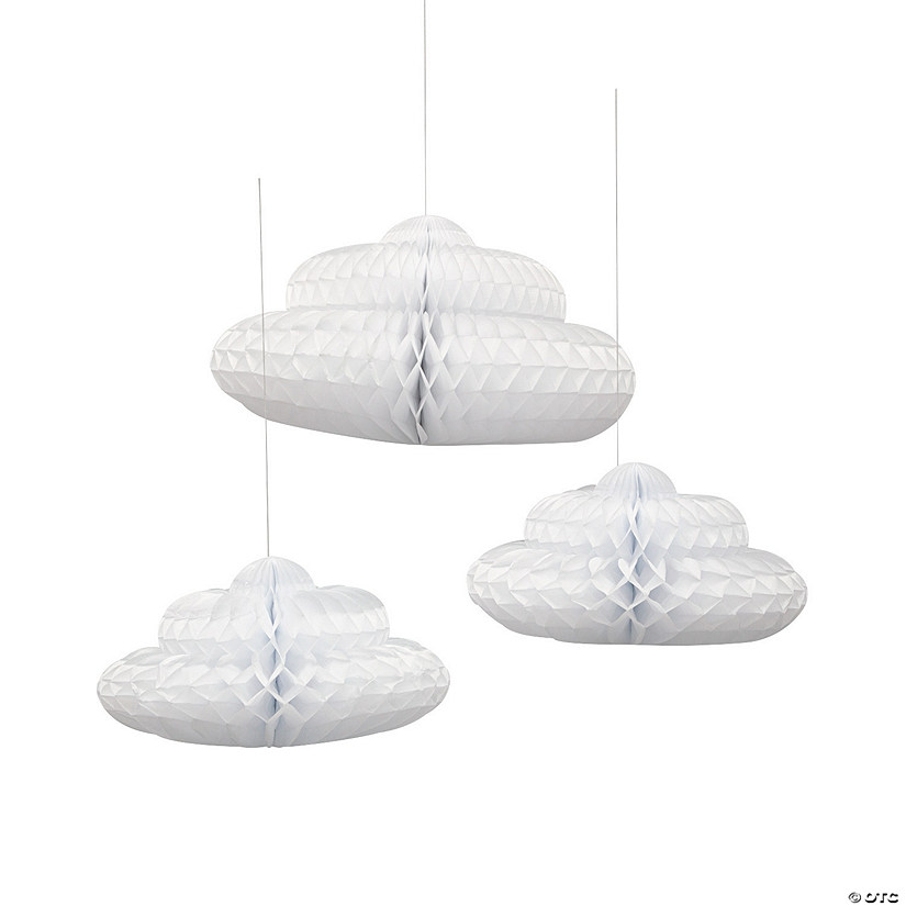 24" Large Cloud Honeycomb Ceiling Decorations - 3 Pc. Image