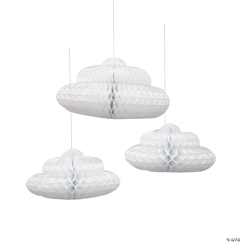 24" Large Cloud Ceiling Decorations 3 Pc.