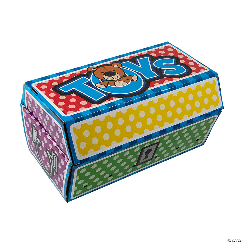 24" Polka Dot Treasure Chest Toy Box Image