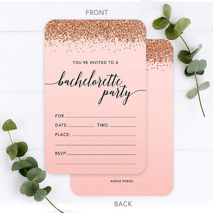 24 Rose Gold Invitations Bachelorette Image