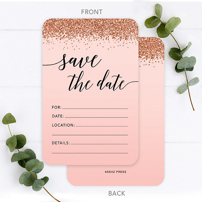 24 Rose Gold Invitations Save the Date Image