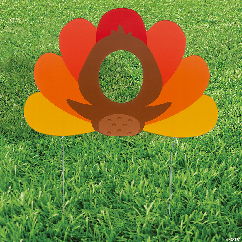 24" x 16" Thanksgiving Turkey Face Yard Sign Image