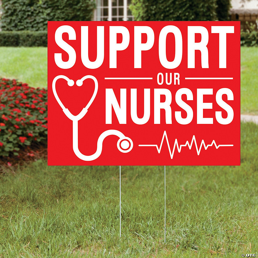 24" x 18" Support Our Nurses Yard Sign Image