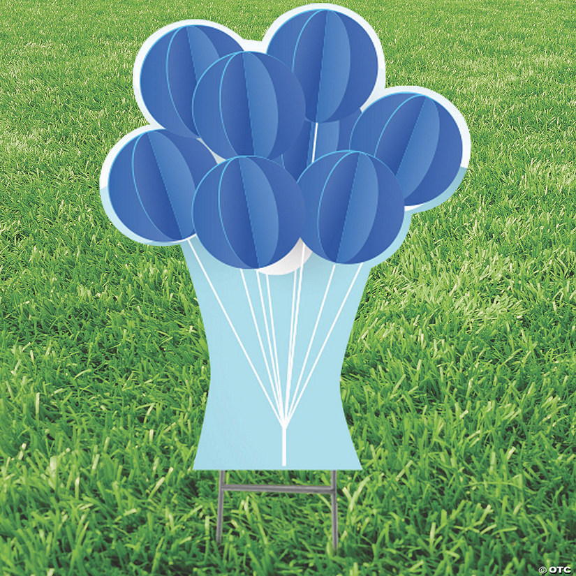 24" x 30" Blue Balloons Yard Sign Image