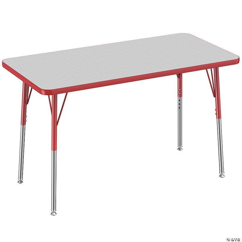 24" x 48" Rectangle T-Mold Activity Table with Adjustable Standard Swivel Glide Legs Image