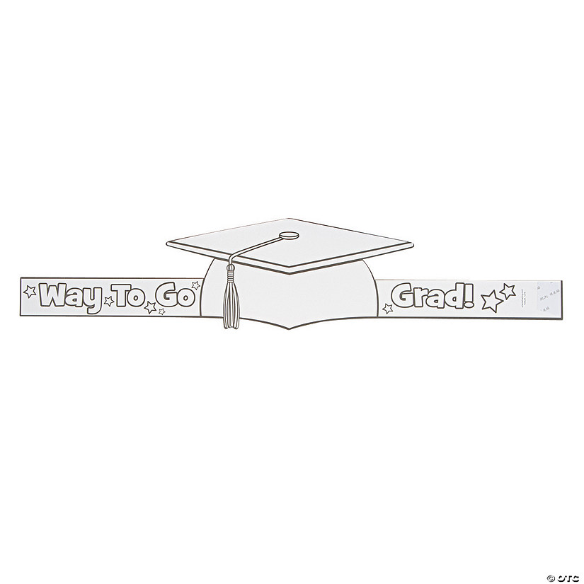 24" x 5" Color Your Own Graduation Mortarboard Cardstock Hats - 12 Pc. Image