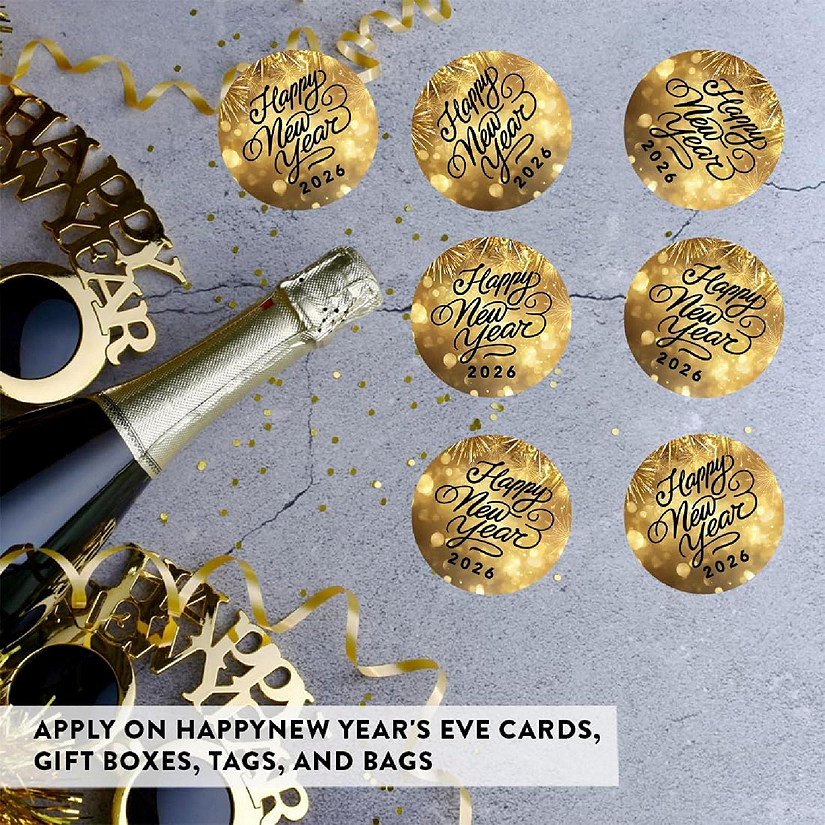 240 Pack Gold Fireworks Labels Image