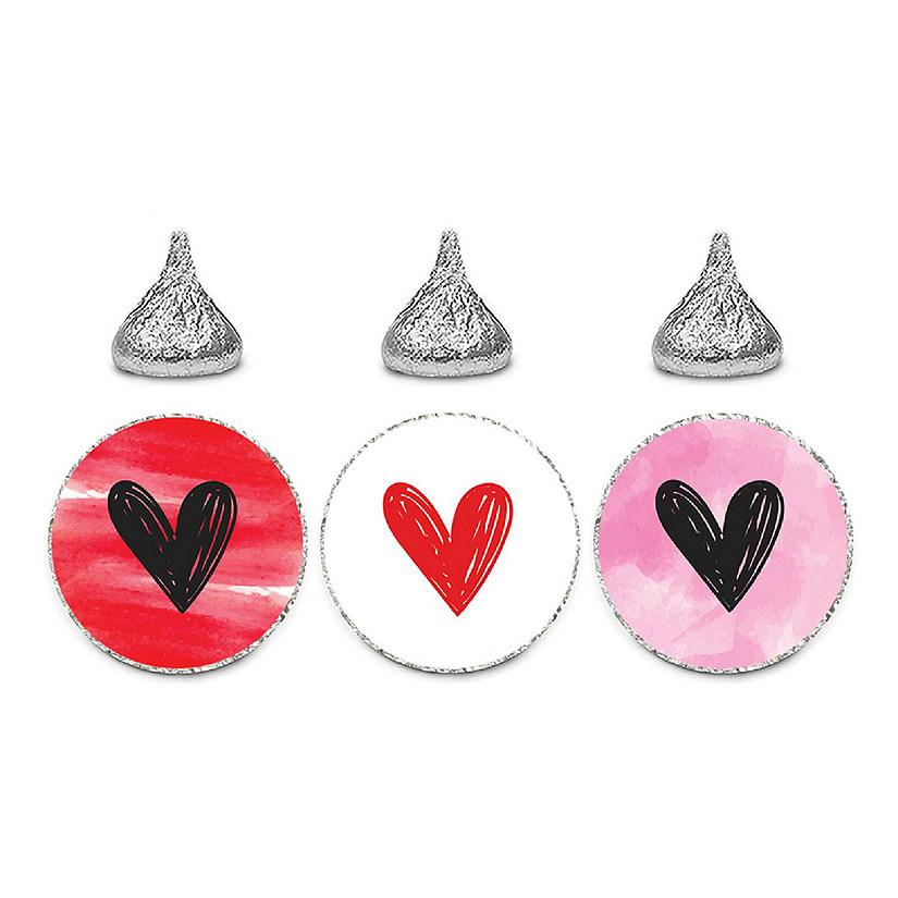 240 Valentines Red Black Choc Drop Label Image