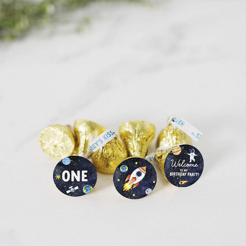 240PCS Outer Space Birthday Stickers Image