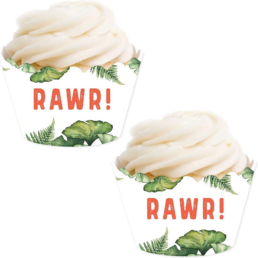 24Pcs Cupcake Wrappers, Rawr! Image