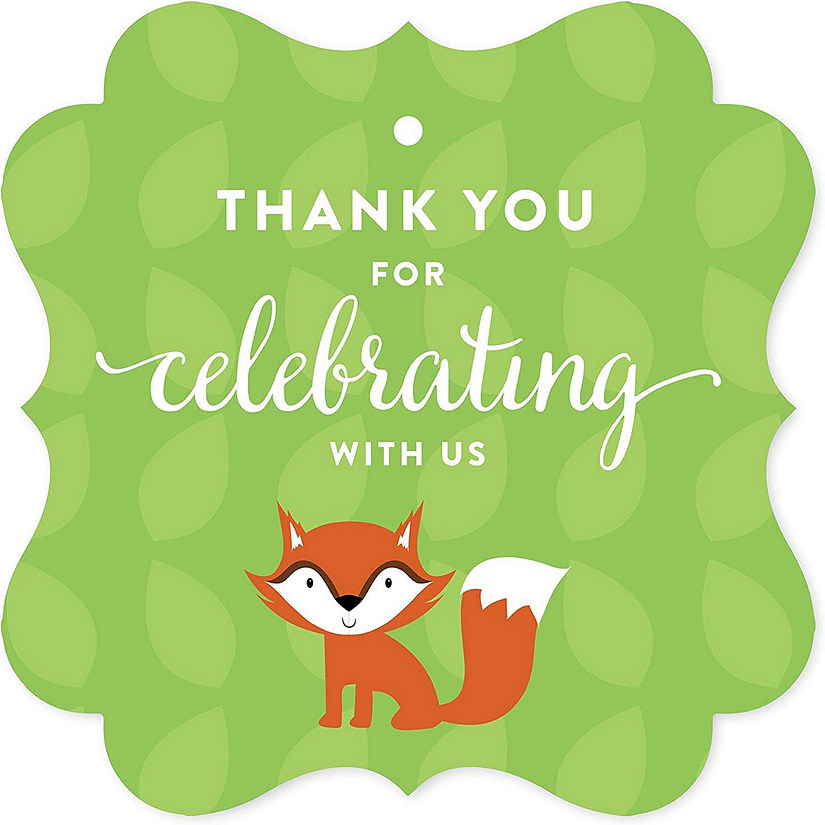 24PK Fox Gift Tag Thank You Celebrating Image