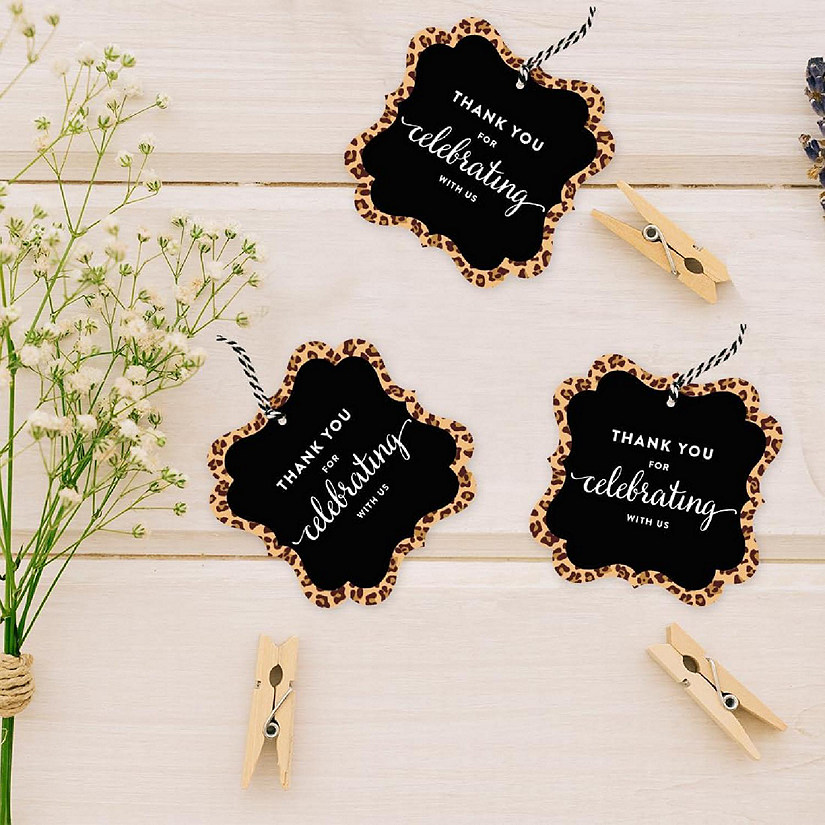 24PK Leopard Print Birthday Gift Tags Image