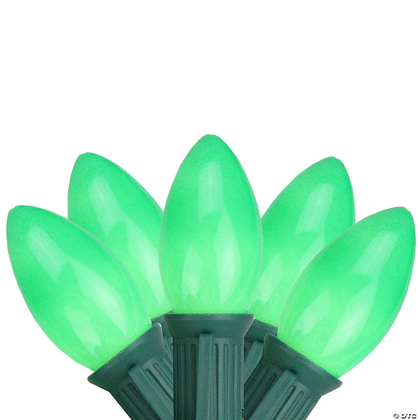 25-Count Opaque Green C9 St Patrick's Day Light Set - 24ft Green Wire Image
