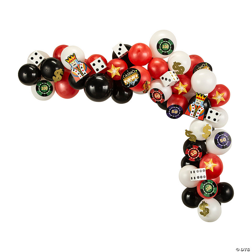 25 Ft. Casino Night Balloon Garland Kit - 105 Pc. Image