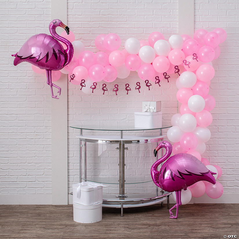 25 ft. Flamingo Balloon Garland Kit - 97 Pc. Image