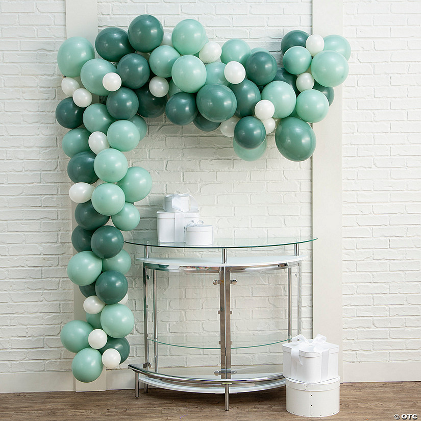 25 Ft. Tuftex Willow, Mint & Lace Balloon Garland Kit - 252 Pc. Image