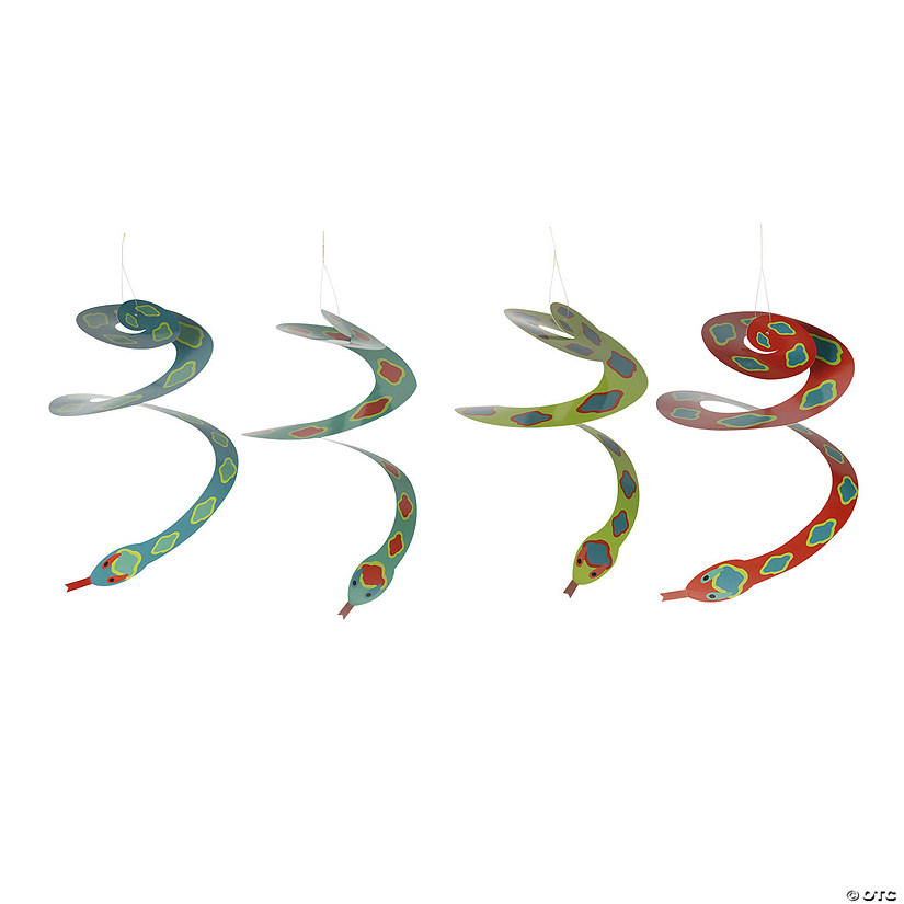 25" Tropical Snake Hanging Swirl Decorations - 12 Pc. Image