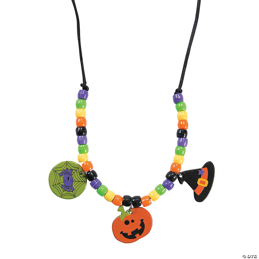 26" Bulk Halloween Friends Beaded Necklace with Charms Craft Kit - Makes 50 Image