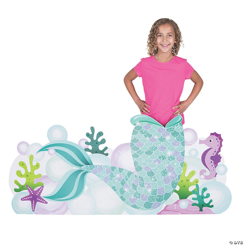 26" Mermaid Sparkle Tail Photo Booth Cardboard Cutout Stand-Up Image