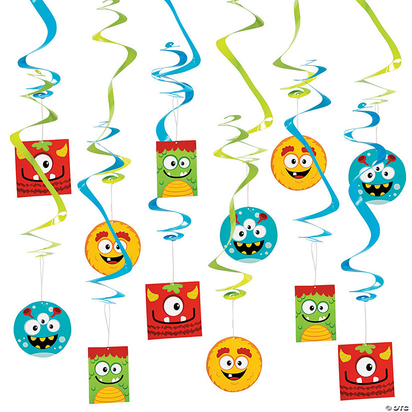 26" Mini Monster Swirl Decorations - 12 Pc. Image
