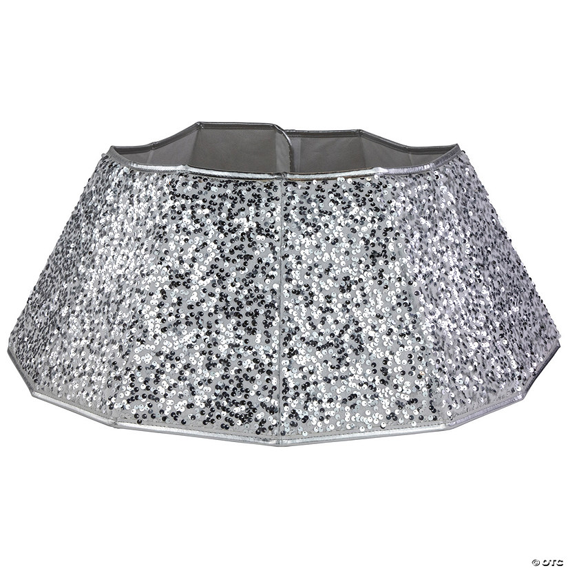 26" Silver Sequins HeProperagonal Christmas Tree Collar Image