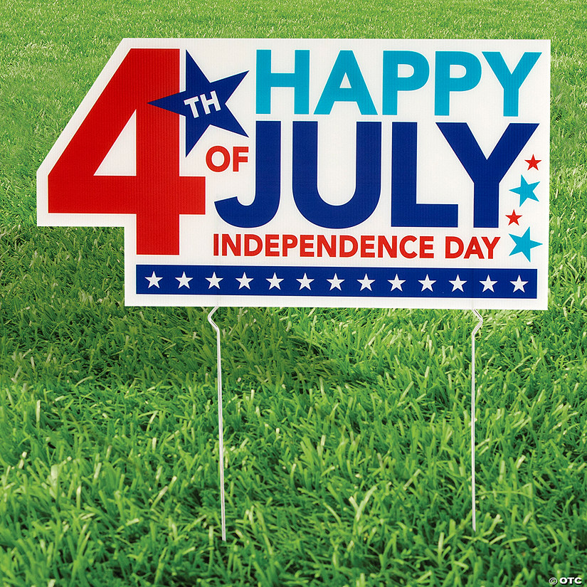 26" x 13 1/2" 4th of July Yard Sign Image
