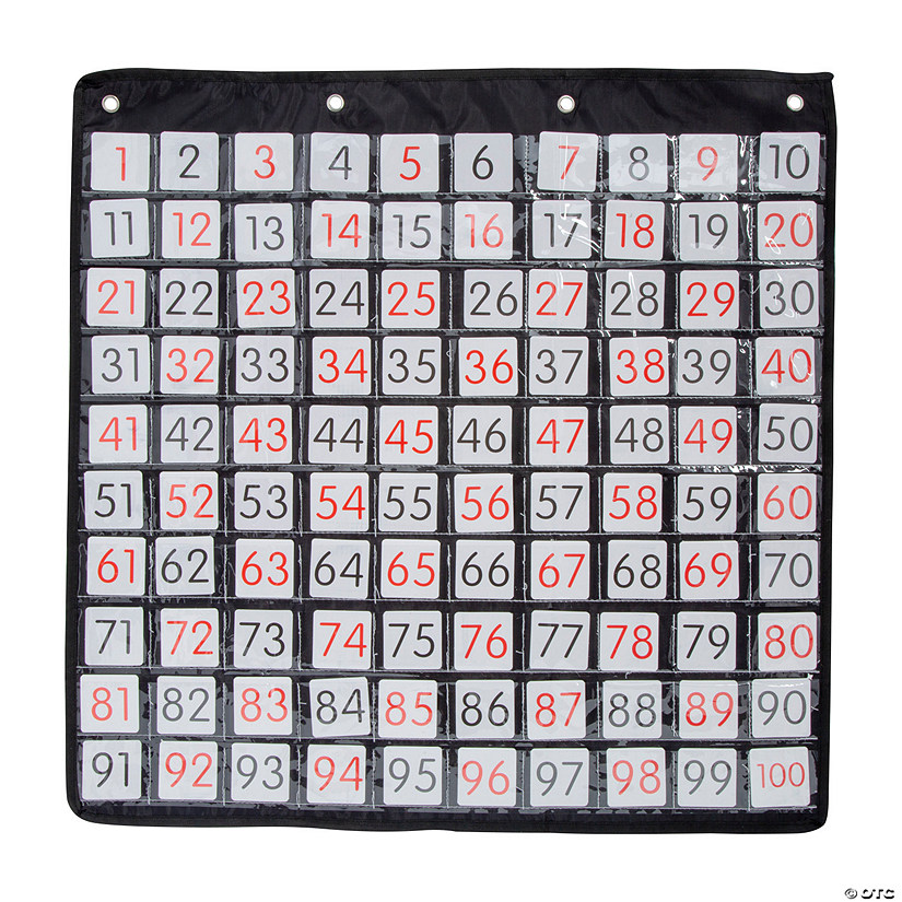 26" x 26" Count to 100 Number Squares Pocket Chart - 101 Pc. Image