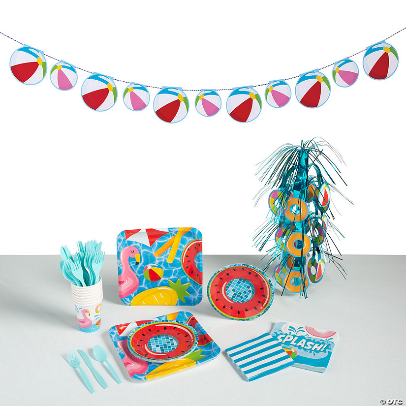 269 Pc. Pool Party Tableware Kit for 8 Guests Image