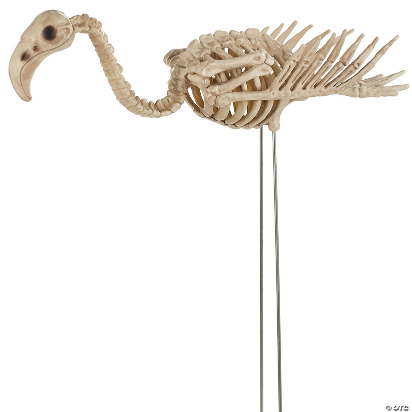 27" x 19 3/4" Flamingo Plastic Skeleton Halloween Outdoor Yard Decoration Image