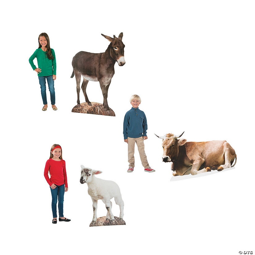 28 1/2" - 4 Ft. 1 1/2" Nativity Animals Cardboard Cutout Stand-Ups - 3 Pc. Image