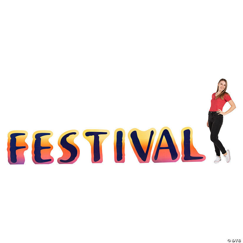 28 1/4" Festival Letter Cardboard Cutout Stand-Up - 8 Pc. Image