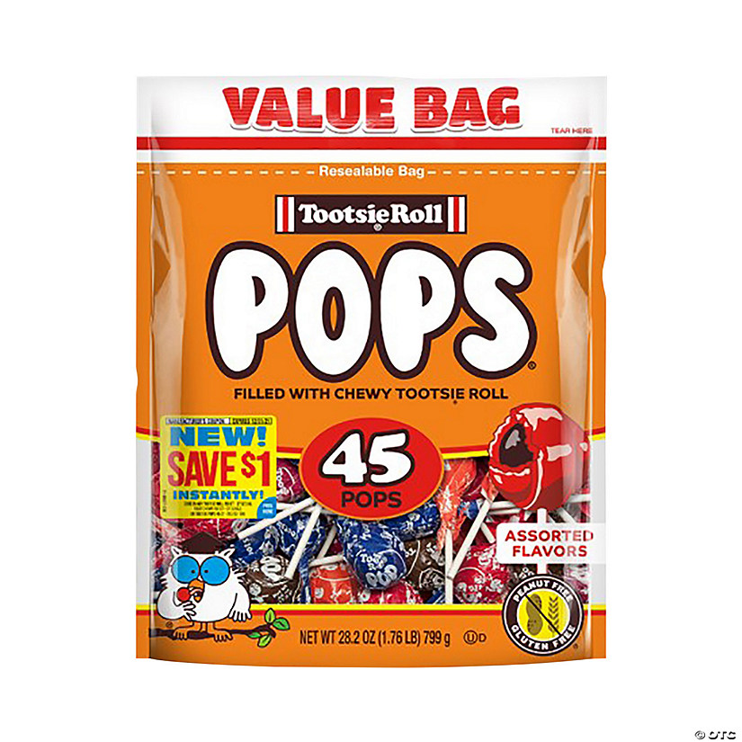 28.2 oz. Resealable Value Bag Tootsie Roll Pops<sup>&#174;</sup> - 45 Pc. Image