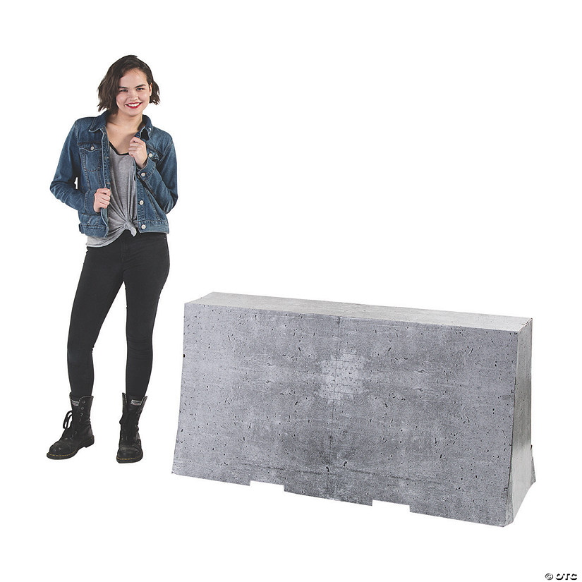 28" 3D Concrete Barricade Cardboard Cutout Stand-Up Image
