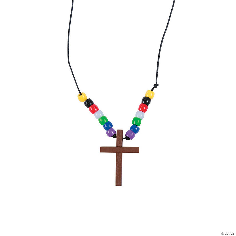 28" Colors of Faith Salvation Cross Necklace Craft Kit - Makes 12 Image