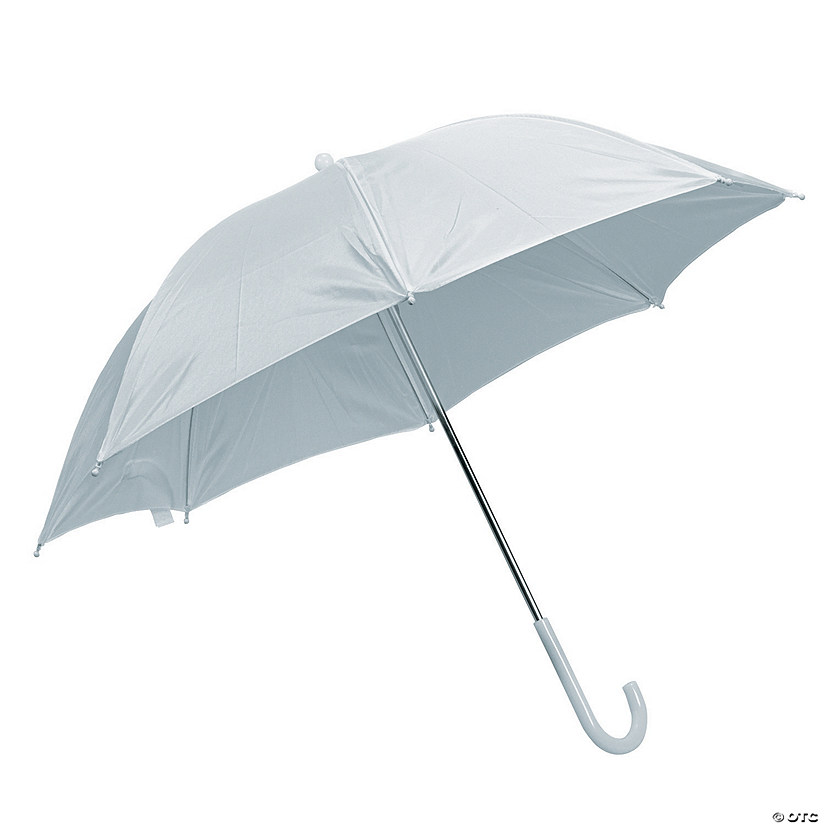 28" DIY Paintable White Nylon Umbrellas with Plastic Safety Knobs - 24 Pc. Image