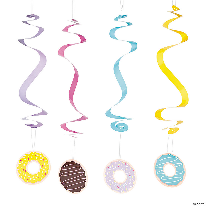 28" Donut Sprinkles Hanging Swirl Decorations - 12 Pc. Image