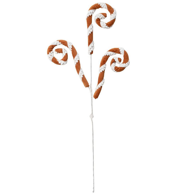 28" Gingerbread Stripe Curly Spray Image