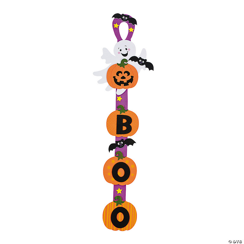 28" Halloween Ghost & Pumpkin Foam Door Hanger Craft Kit - Makes 12 Image