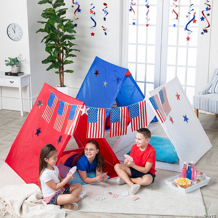 28 Pc. Patriotic Firework Sleepover Tent Kit for 3 Guests Image