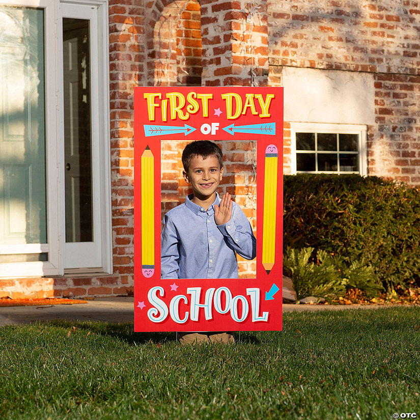 28" x 46" First Day of School Instaframe Cutout Yard Sign Image