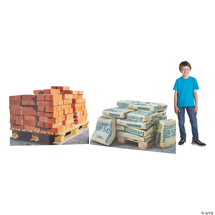 29 3/4" - 37 3/4" Construction Material Cardboard Cutout Stand-Ups - 2 Pc. Image