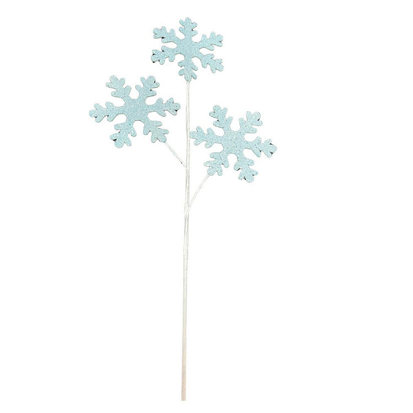 29" Ice Blue Glitter Snowflake Spray Image